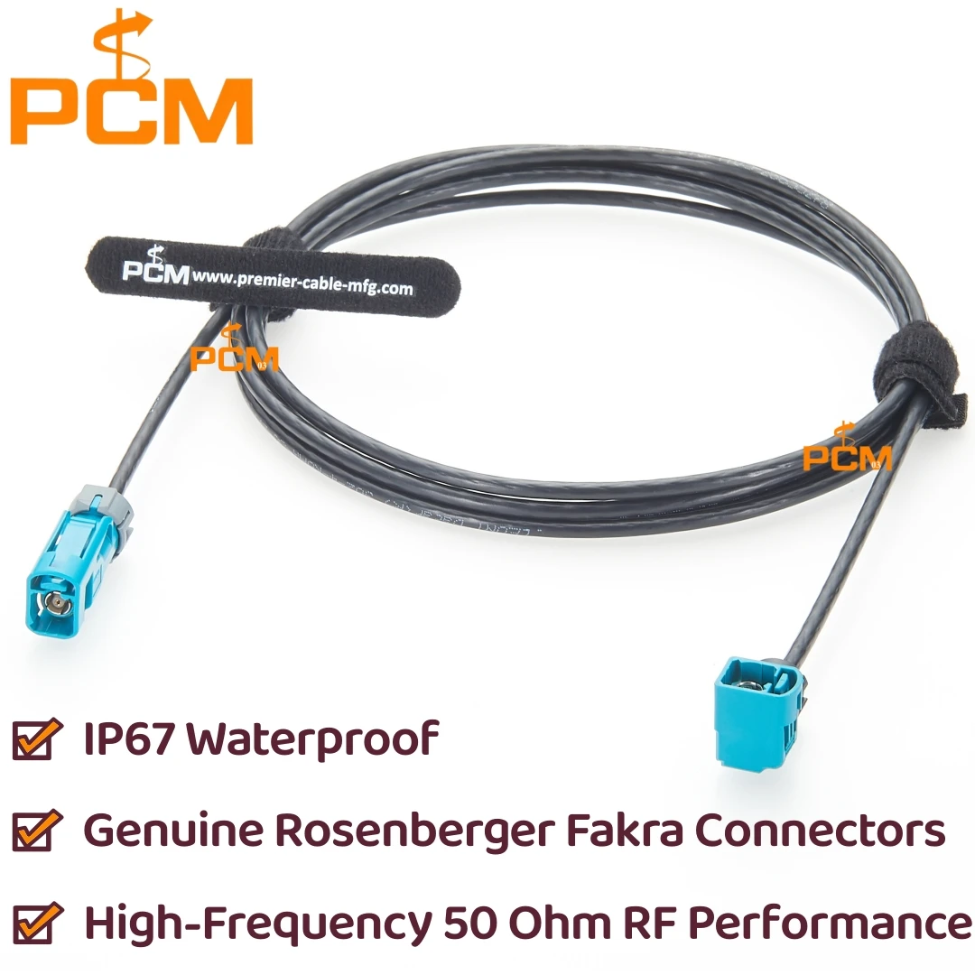Right Angle Fakra Z Code Rosenberger Connector Waterproof RF Coaxial Cable Assembly LEONI DACAR 462 for GPS Antenna Systems