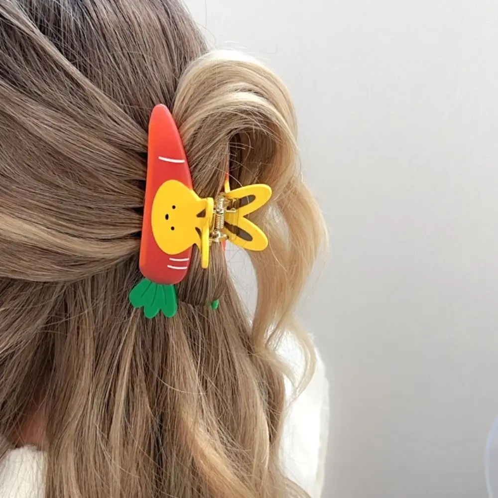 크리에이티브 한국 스타일 야채 머리핀 달콤하고 귀여운 작은 상어 클립 토끼 당근 아세트산 집게핀 헤어 액세서리