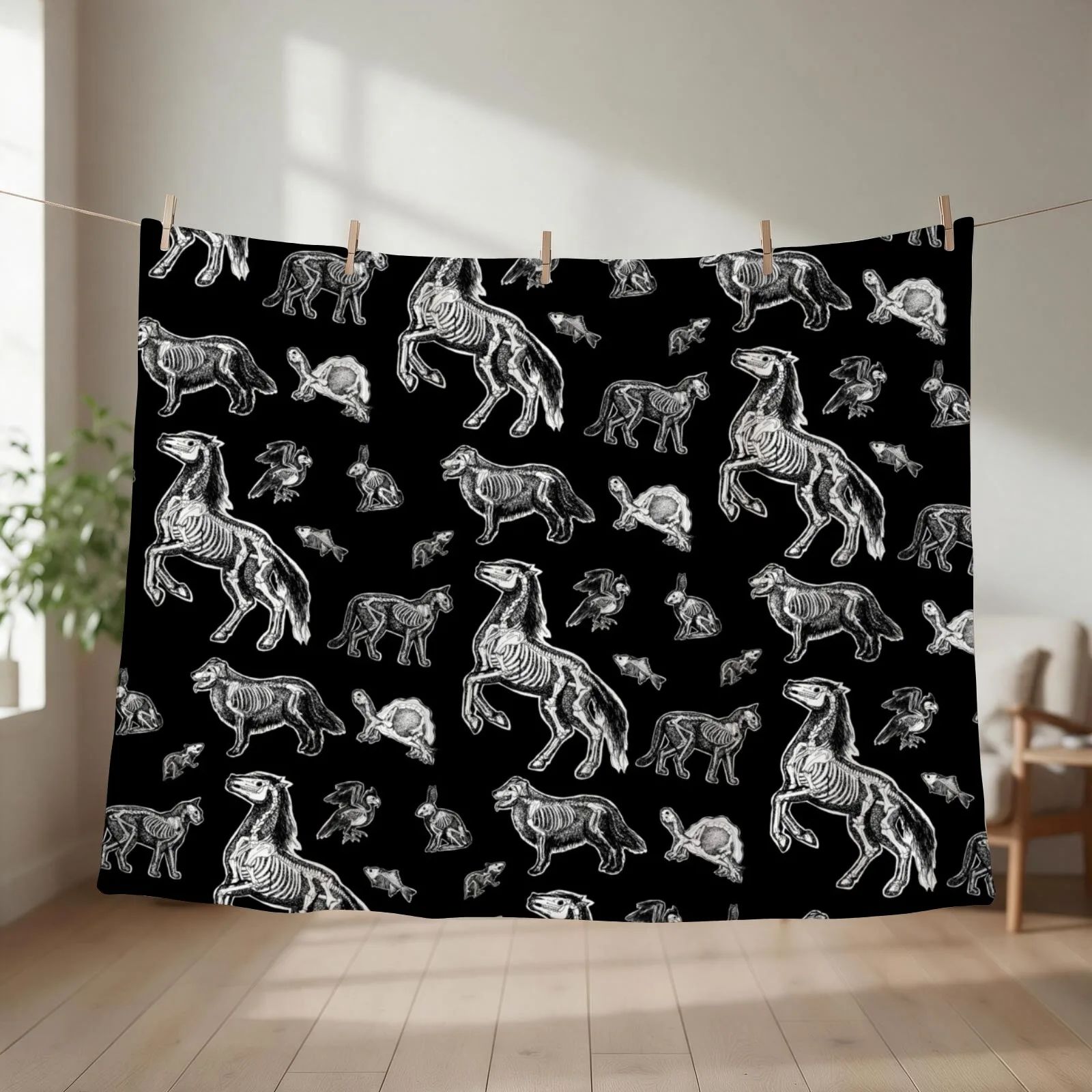 Veterinary Technician :: X-ray Animal Bones Anatomy Throw Blanket couch cozy soft plush fuzzy picnic outdoor blanket