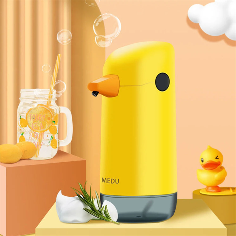 Auto Foaming Dispenser Children Little Yellow Duck Hand Washing Device Touchless Liquid Soap Dispenser Bathroom Accessories