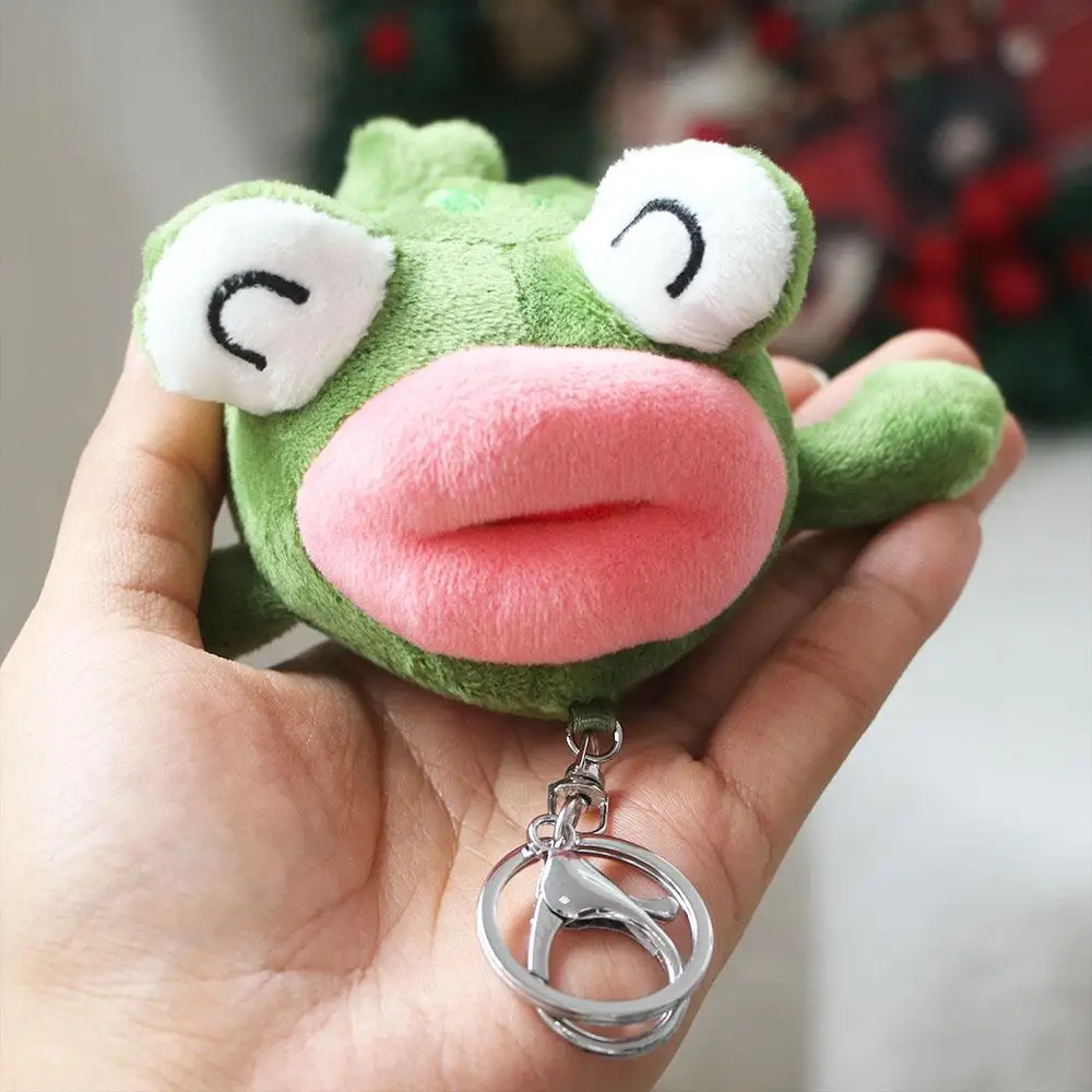 Porte-clés en peluche animaux doux, pendentif sac à dos, poupées animales, porte-clés grande bouche, grenouille beurre, cadeau mignon