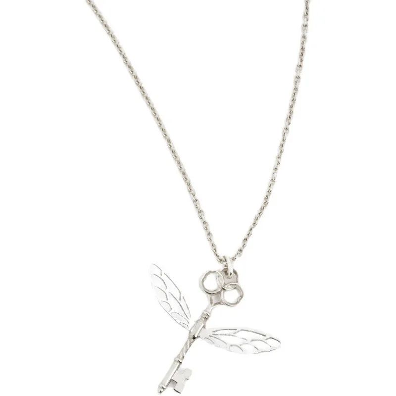 Harries Winged Key Magic Necklace Simple Clavicle Chain Halter for Women Movie Peripheral Jewelry Accessories Fashion Gift