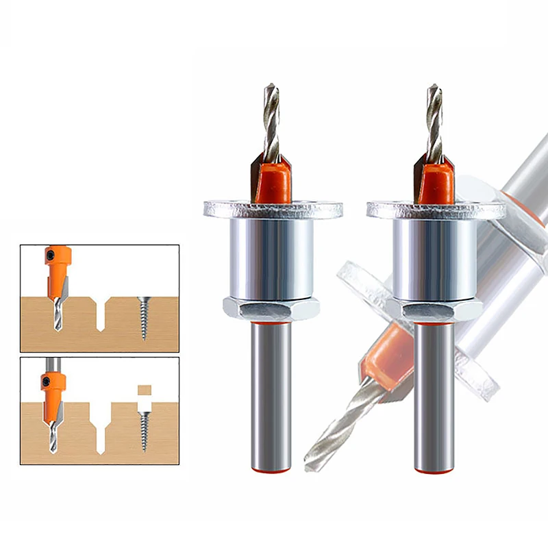 

Adjustable Countersink Woodworking Router Core Limiter Alloy Drill Bits Wood Drilling Milling Cutter Screw