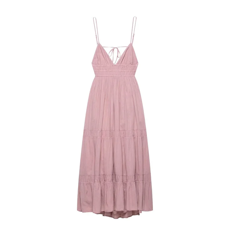 

Teen Girl Dress Summer 2025 New Pink Tulle Suspenders Midi Dresses for Girl Suspenders Elegant Ladylike Girl Dress 14-18 Years