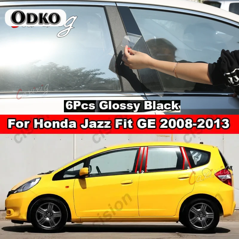 حافة عمود نافذة السيارة ، عمود الباب B C D BC ، ملصق الكمبيوتر ذو تأثير المرآة ، مناسب لهوندا جاز ، GD ، GE ، GK ، GS ، GR