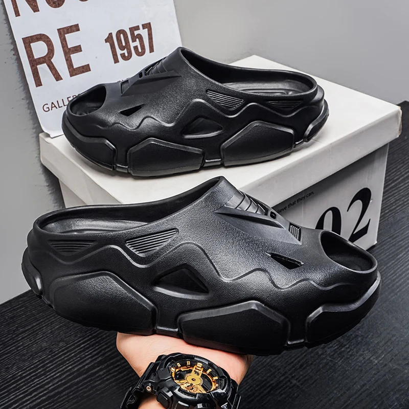 

Outdoor Lightweight Men Slippers Fashion Comfort Beach Shoes Couples Summer Casual Sandals Indoor Home Anti-slip Bathroom Slides