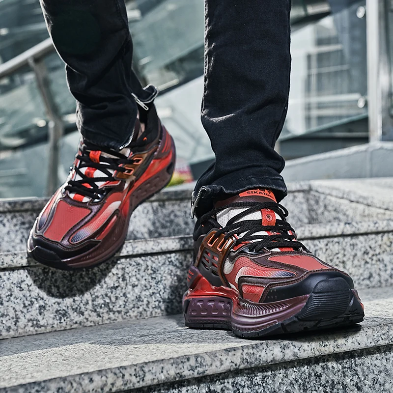 Street Fashion Platform Leisure Sneakers Men's Running Shoes for Men Cushioning Mesh Gym Jogging Sports Shoes Outdoor Dads Shoes