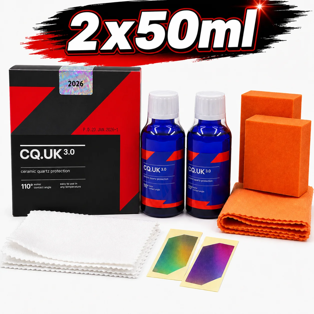 Auto-Keramikbeschichtung CAR CQUARTZ UK 3.0 Basierend auf Nanotechnologie, bindet sich an Lack, Glas, Metall und Kunststoff, Lackpflege CQ UK 3.0