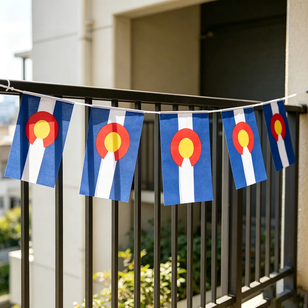 (SKY FLAG) Colorado bunting flags 14x21cm 20pcs/lot Colorado String flags Pennant Banner for  Festival Holiday decoration