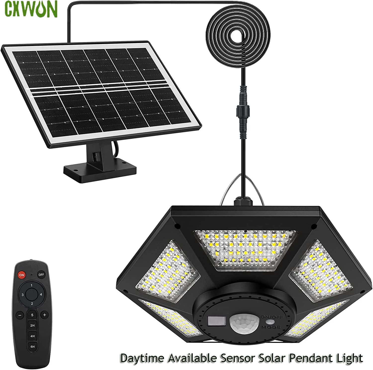 

Solar Powered Shed Lights Daytime Available Sensor Solar Pendant Light Outdoor 5 Mode Lighting Solar Indoor Lamp for Home Garage