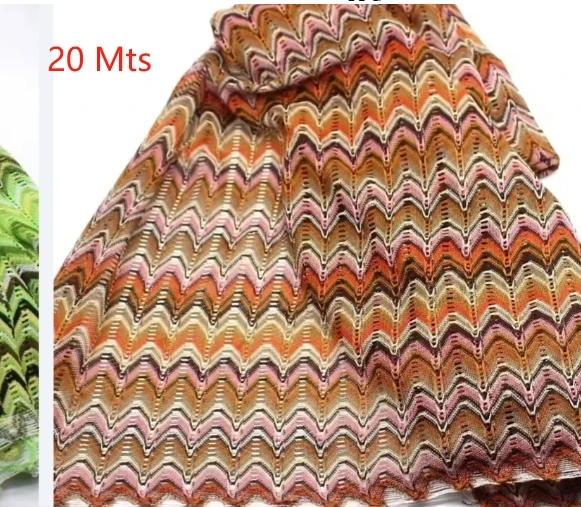 

Zig Zag Wave Striped Dress Skirt Lace Knitting Mesh Fabrics