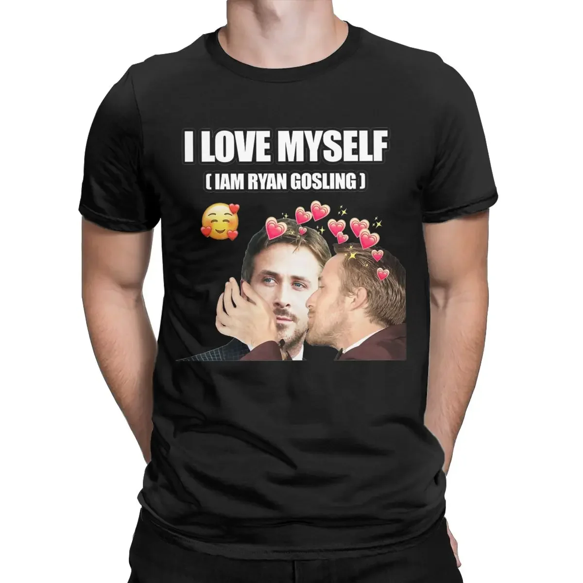 Men Funny Meme Leisure 100% Cotton Tees Crew Neck Short Sleeve T Shirts Unique Tops I Love Myself Ryan Gosling T-Shirts print