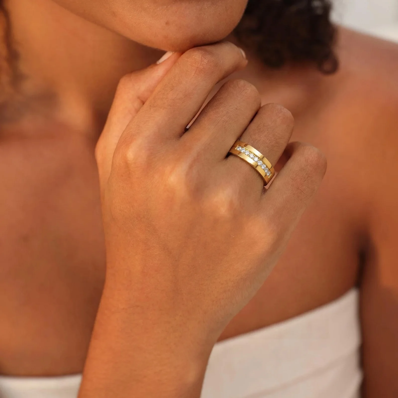 Chamica Personalized Couples Bands Engagement Ring Matching Rings Sets Anniversary Promise Ring for Men Women Couple Gift - Detail 1