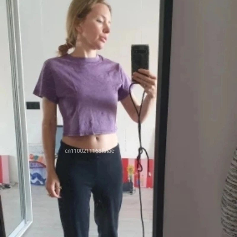 New Street Dance Clothing for Women with Exposed Navel, Loose Sports Short Sleeved T-shirt, Street Casual Hip-hop Clothing