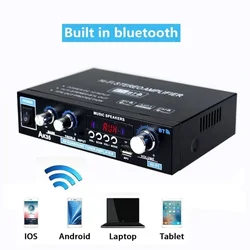 HiFi dijital amplifikatör AK35 Bluetooth amplifikatörler MP3 kanal 2.0 ses amplifikatörü AMP desteği 110V-240V ev araba için MAX 400W * 2