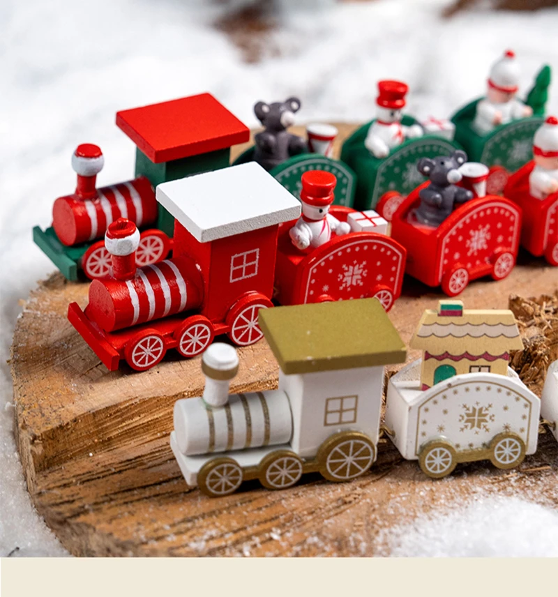 

Christmas Decorations 2025 Christmas Wooden Train Xmas Tree Ornament Navidad Noel Home Decor New Year's Eve Decorations Kid Gift