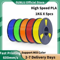 SUNLU High-speed PLA 3D Printer Filament 5KG 1KG A Roll 1.75MM Tolerances +/-0.02MM Filament Fast Shipping From EU / US /RU