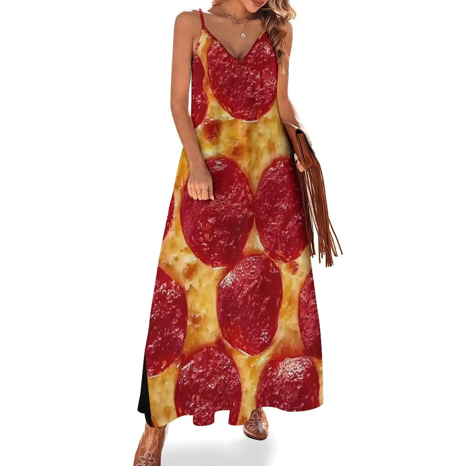 

Pepperoni Pizza Sleeveless Dress summer dress daily women clothing 2024 new arrivals