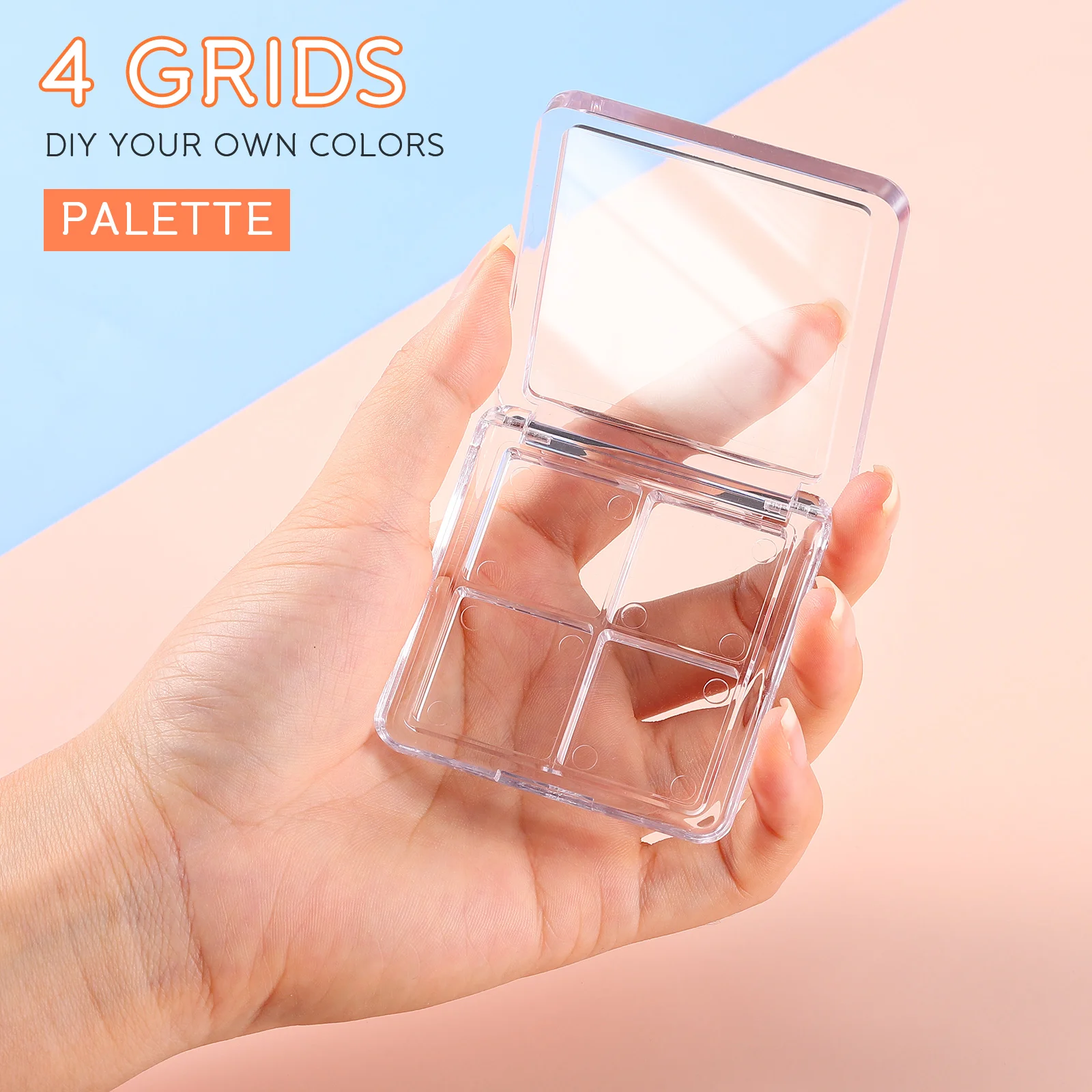 Brocha de maquillaje, soporte vacío para sombra de ojos, paleta transparente magnética, contenedor DIY, estuche organizador de viaje