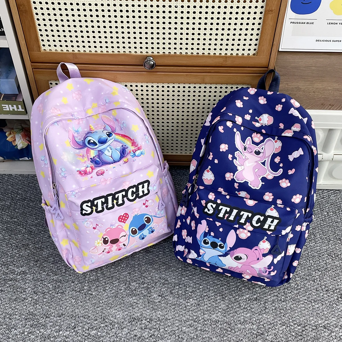 

Disney Stitch Primary and Secondary School Fashion Cartoon Graffiti Backpack Large Capacity Mickey Mouse Light Backpack New