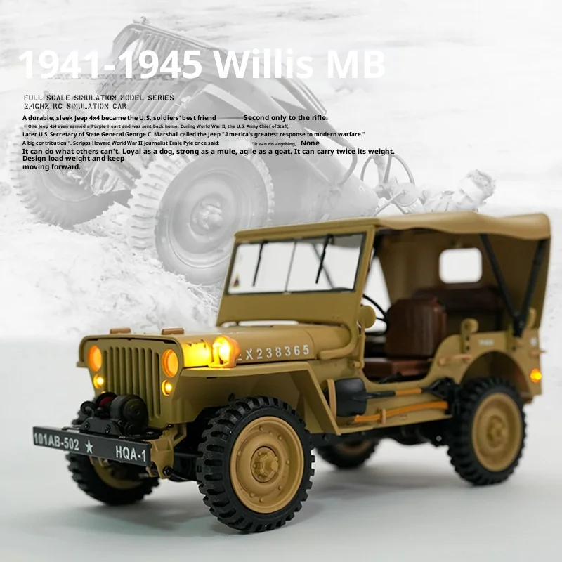 

New Model 1/14 Scale RC Jeep Off-Road Climbing Car Remote Control Boys Toy Electric Powered Durable Diecast Metal And Plastic