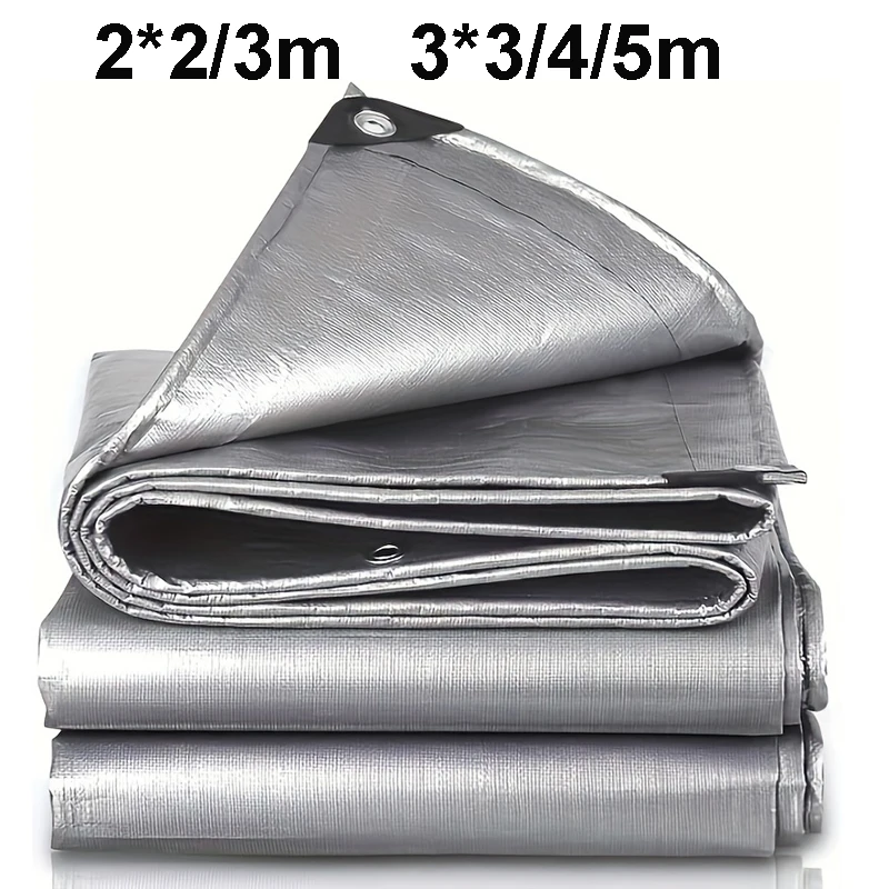 Lona impermeable Anti-UV, lona plateada multiusos 2x2m 2x3 3*3 3x4 3mx5, toldo, cubierta para lluvia, sombrilla para exteriores, Camping