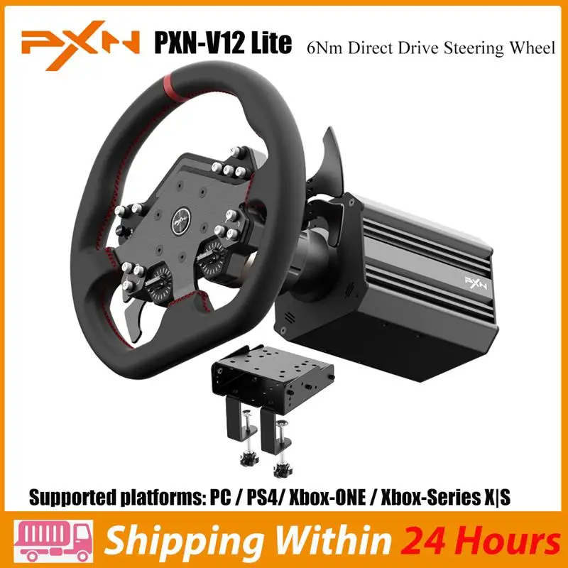 2025! PXN V12 Lite Direct Drive Gaming Steering Wheel Racing Simulator With Z9 Clamps for PC Windows/PS4/Xbox One/Xbox Series