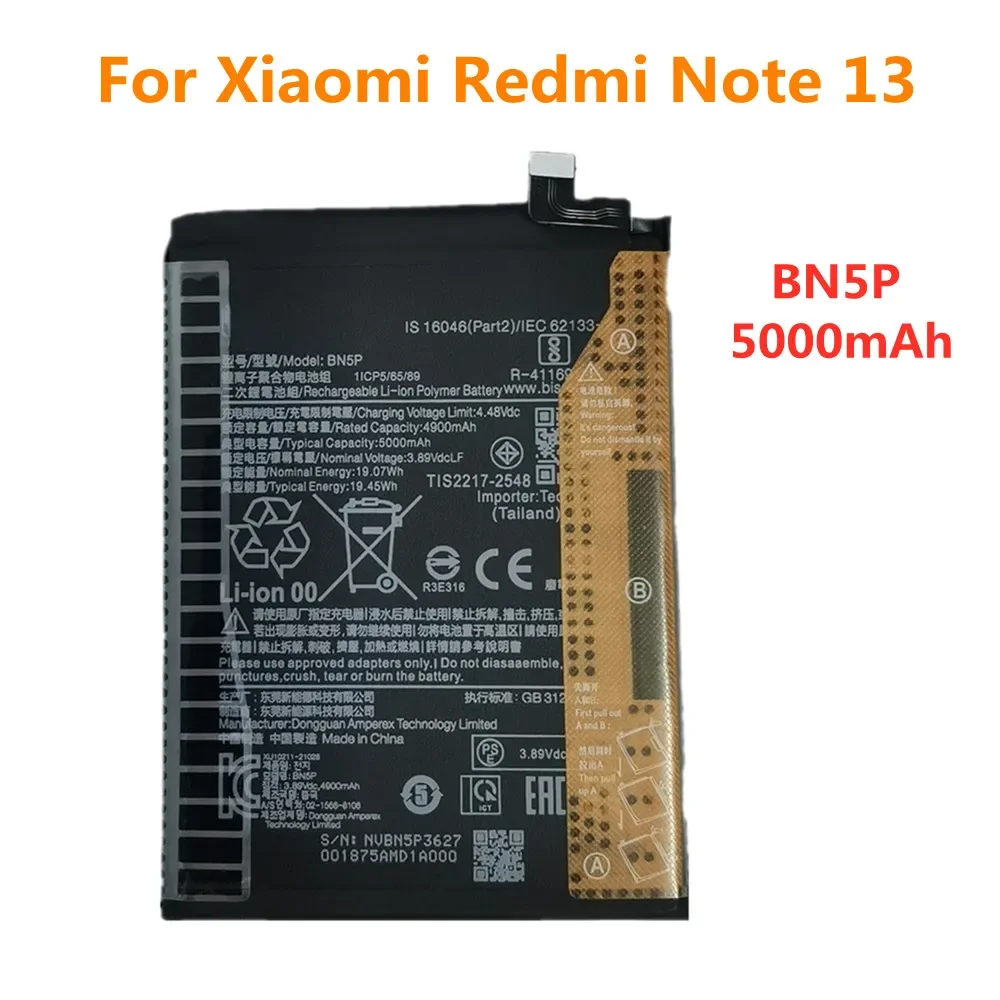

BN5P 5000mah Battery For Xiaomi Redmi Note 13 Note13 Phone Replacement Batteries