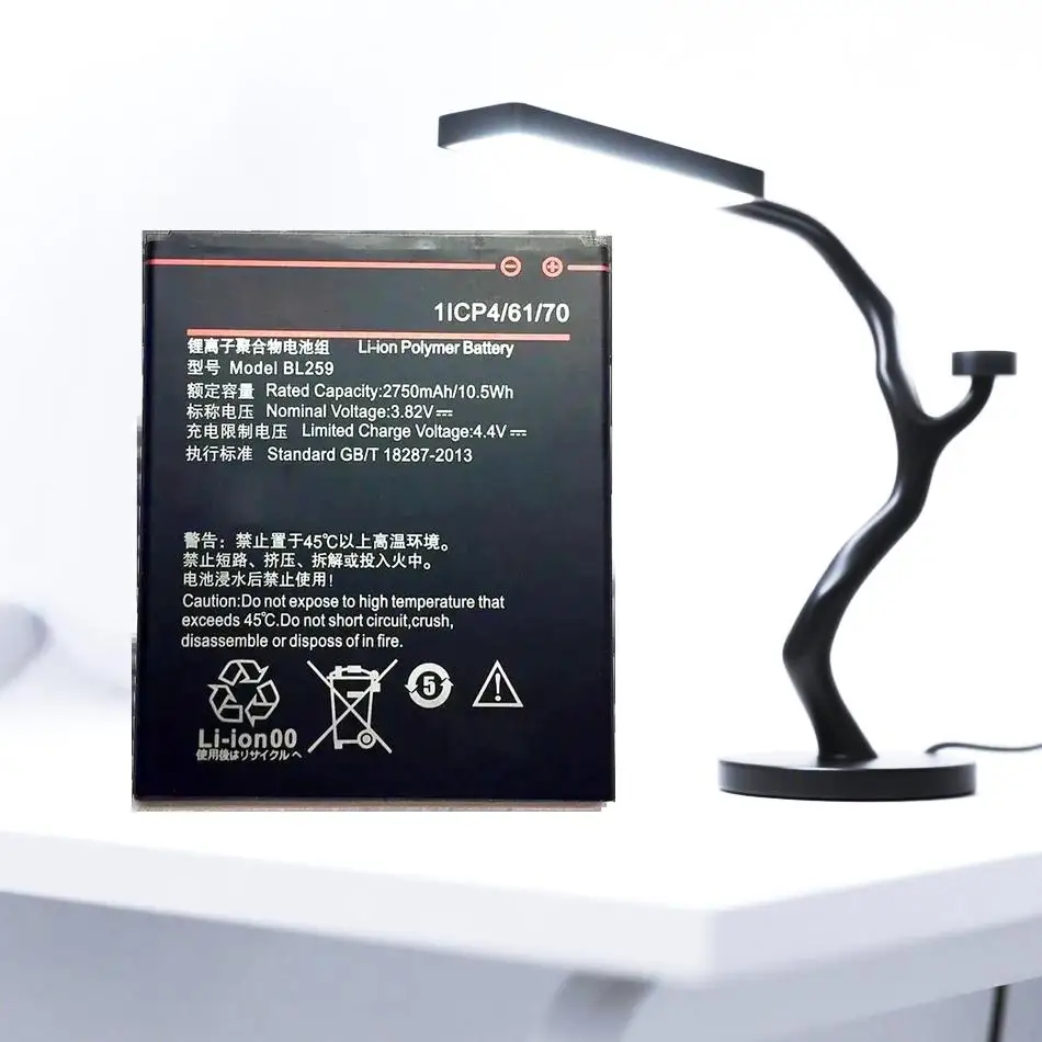 

Long Lasting BL259 Fast Charging For Lenovo K32C30 K32C36 Lemon K3 K5 Vibe Plus 2750Mah Mobile Phone Battery