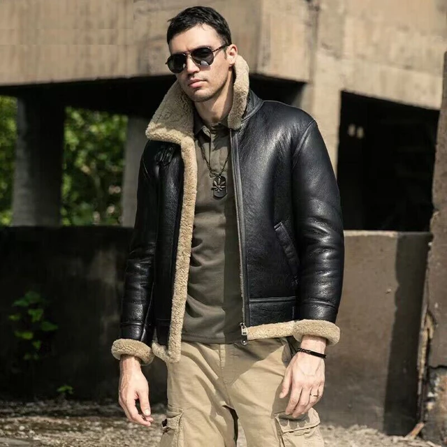 Shearling jacket outfit men hot sale