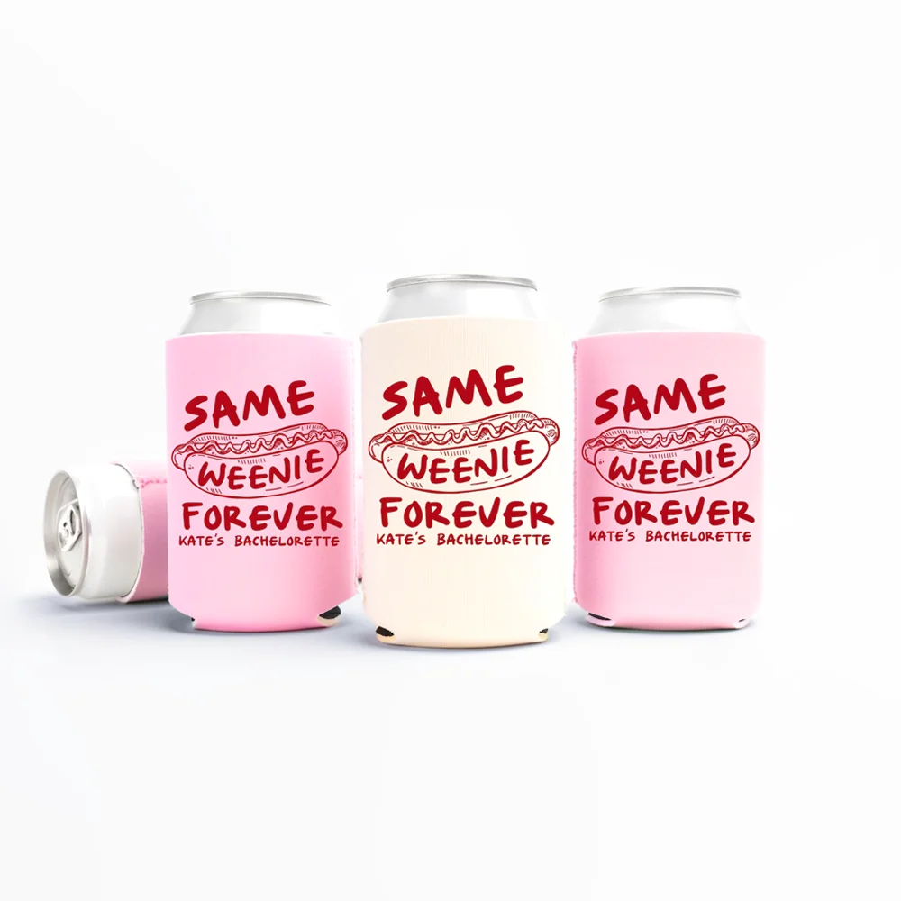 

Custom Same Weenie Forever Party Can Coolers Set of Gifts Personalized Drink Can Sleeves Bachelorette Party Favor Decorations