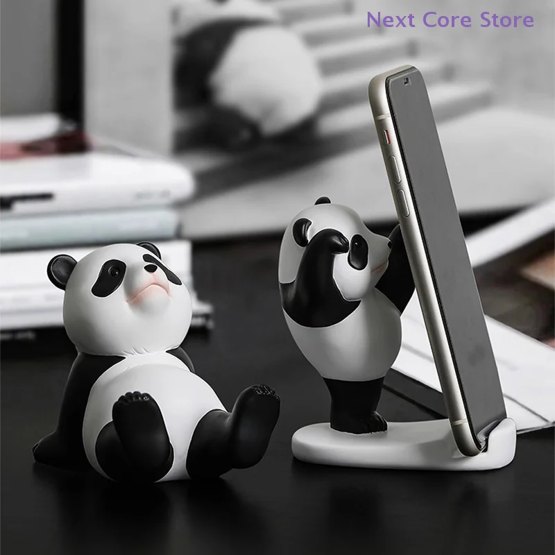 Nette Kreative Panda Figuren Innen Universal Handy Ständer Halter Home Office Schreibtisch Dekoration Telefon Halter