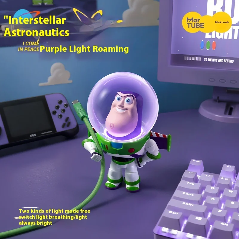 Buzz Lightyear bulle tête Led jouet à la mode lumière Toy Story Disney Figurine à collectionner boîte aveugle jouets périphériques cadeaux pour enfants