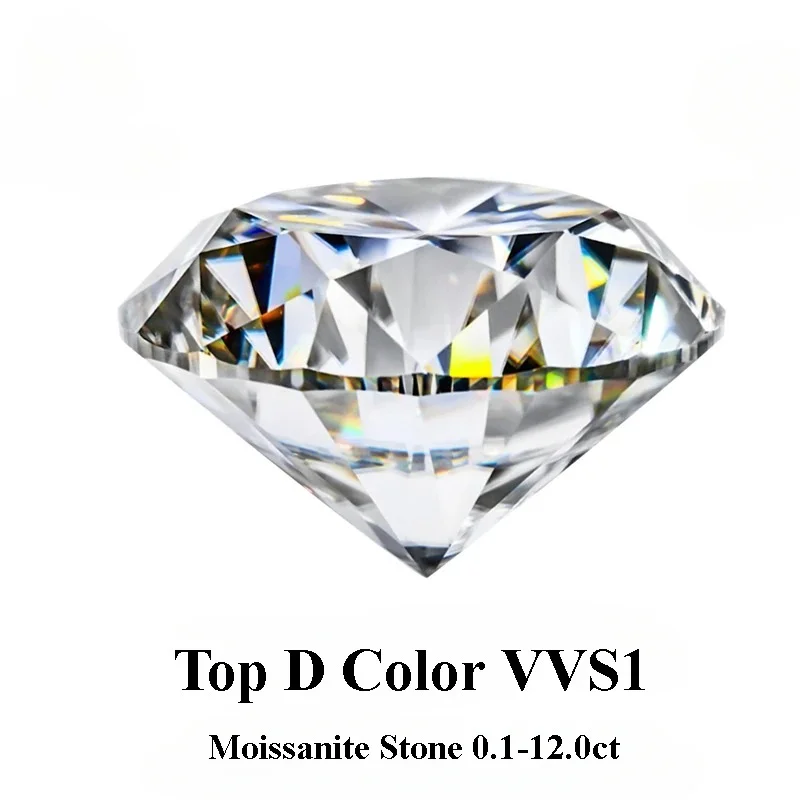 

Factory Wholesale Prices Top D Color Real Moissanite Stone 0.1-12.0ct Lab Diamond Loose Gemstones Code Number Certificate
