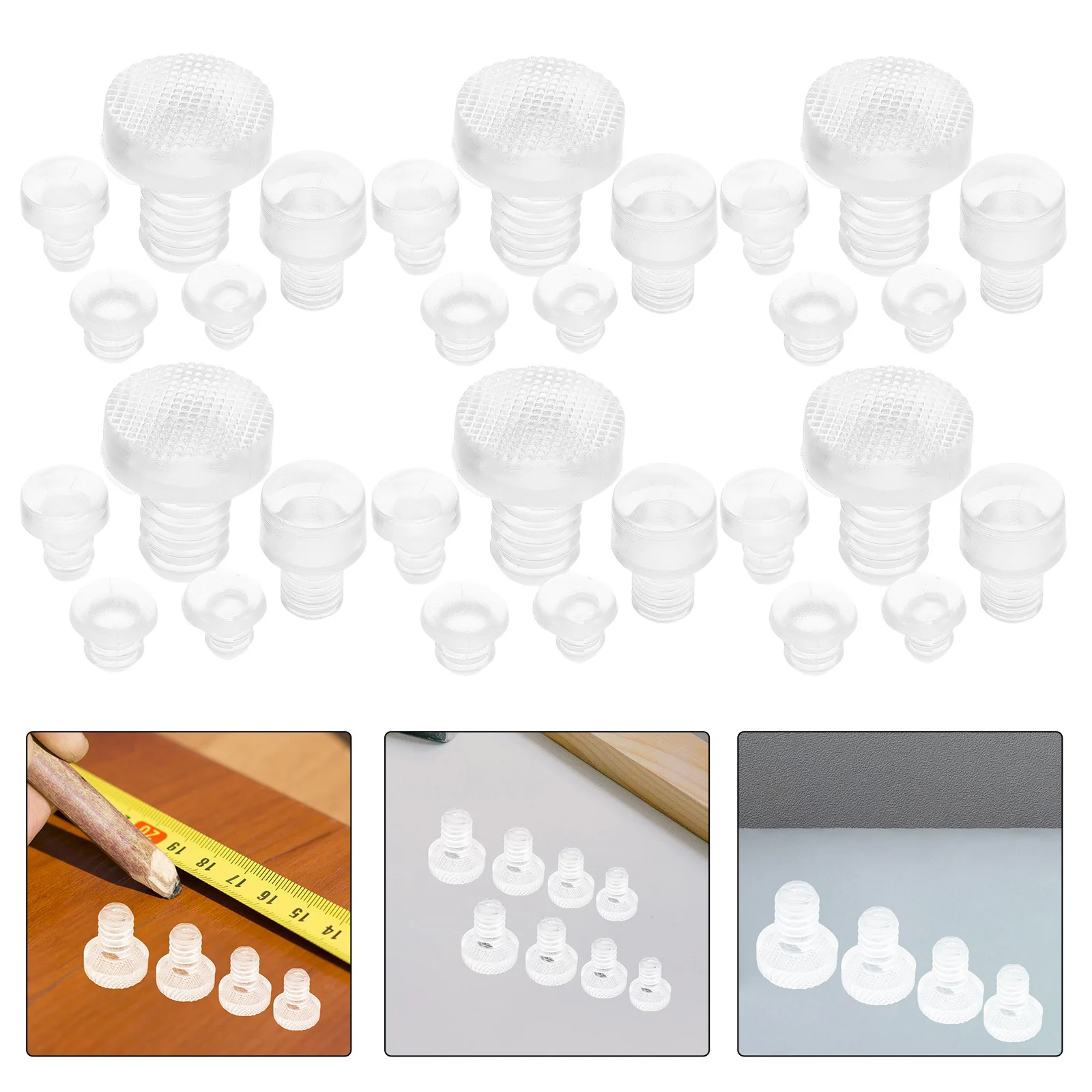 50Pcs Transparent PVC Soft Rubber Anti Collision Pads for Furniture Cabinet Door Quiet Protector Bumpers Clear Rubber Furniture