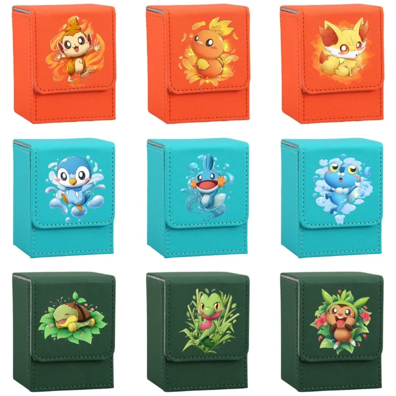 Piplup Card Case Gosanke Ptcg Chimchar Fennekin Marshtomp Diy Leather Action Toy Figures Anime Game Collection Storage Box