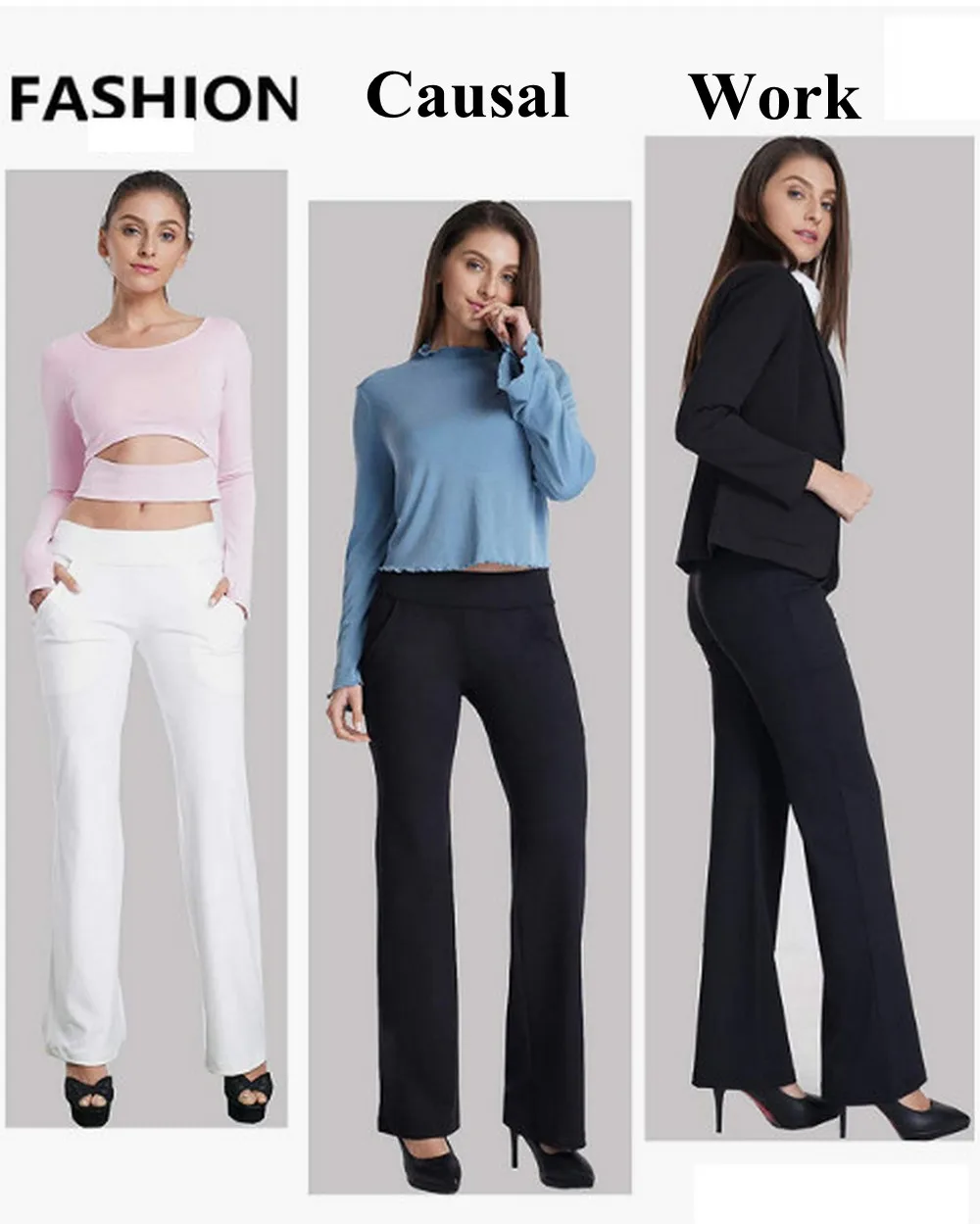 Flare Dress Pants for Women Work Casual Office Tummy Control Business Casual 4 Way Stretch Pants Work Casual Bell Bottom