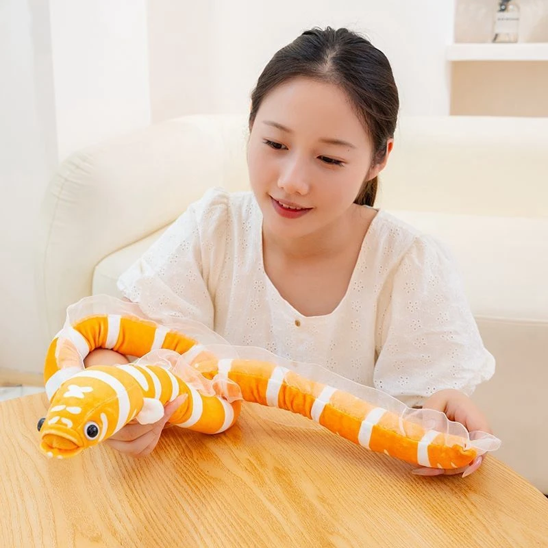 110CM Marine Creature Eel Plush Toy Children's Soothing Sleeping Pillow Soft Doll Birthday and Christmas Gift for Children