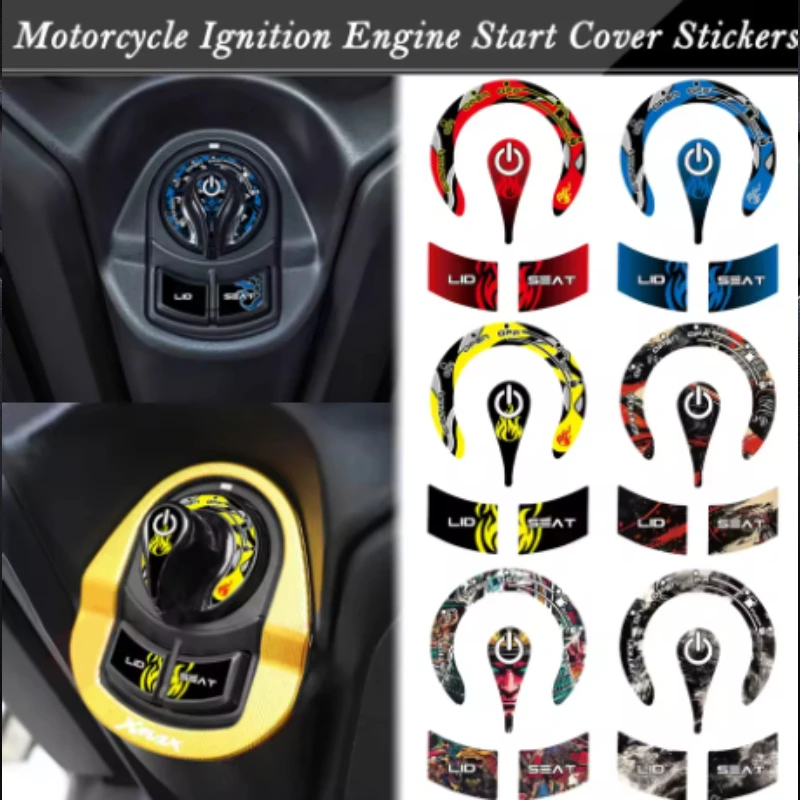 Motorcycle Ignition Engine Start Cover Reflective Stickers Moto Key Hole Decals Accessories For YAMAHA NMAX XMAX 300 Nmax Xmax