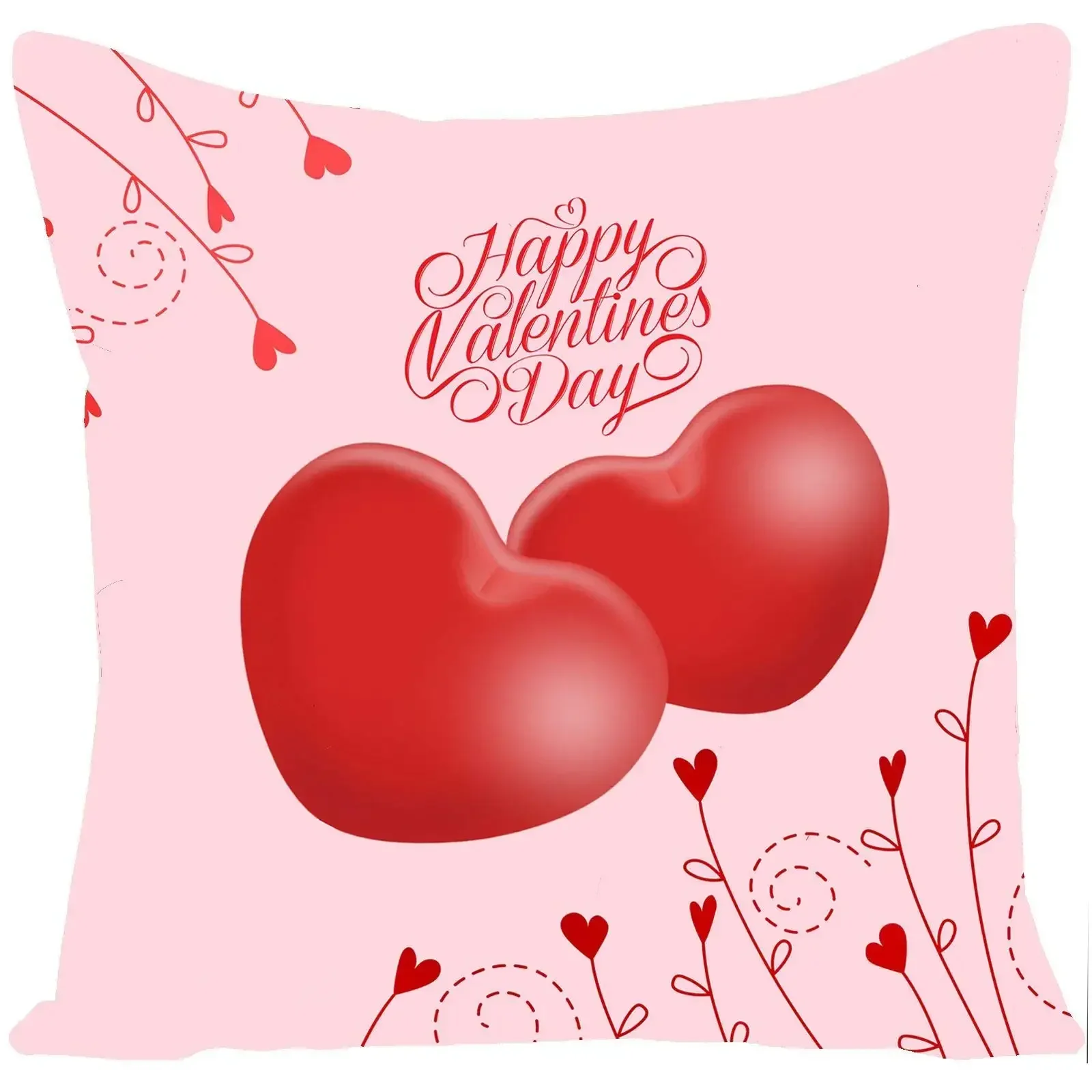 Valentine's day love pink linen pillowcase sofa cushion cover home improvement can be customized for you 40x40 50x50 60x60 45x45