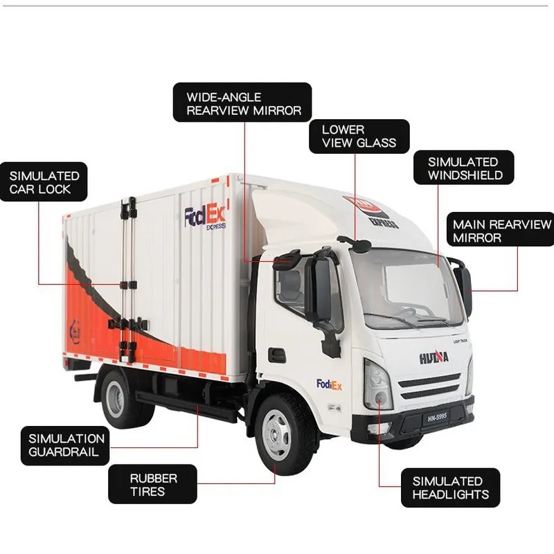 

Hot 1:18 Huina 524 Rc Car 12ch Remote Controlled Express Delivery Car Loading Transport Car Small Cargo Truck Floating Truck