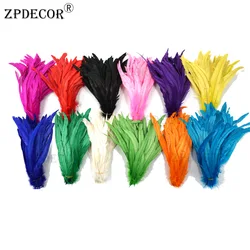 Wholesale 25-30CM/10-12 Inch Dyed Rooster Feathers For Crafts Weddings Carnival Decorations
