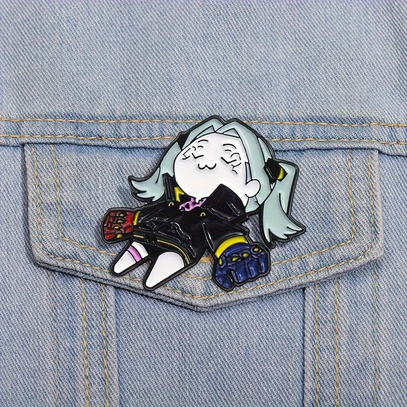 Cyberpunk Edgerunners Rebecca 2077 Cute Pins Enamel – Metal Brooch Anime Badge for Jackets, Bags, Hats, Fashion Accessories