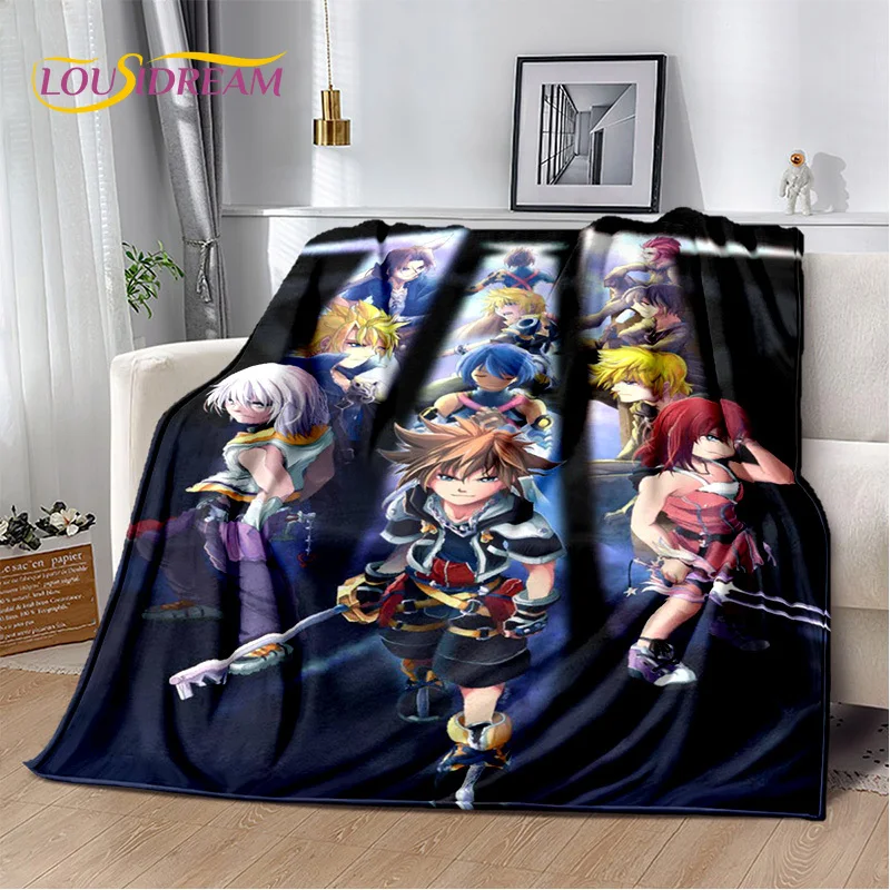 

Мягкое плюшевое одеяло с 3d-рисунком Kingdom Hearts, фланелевое одеяло, покрывало для гостиной, спальни, кровати, дивана, пикника, детский подарок