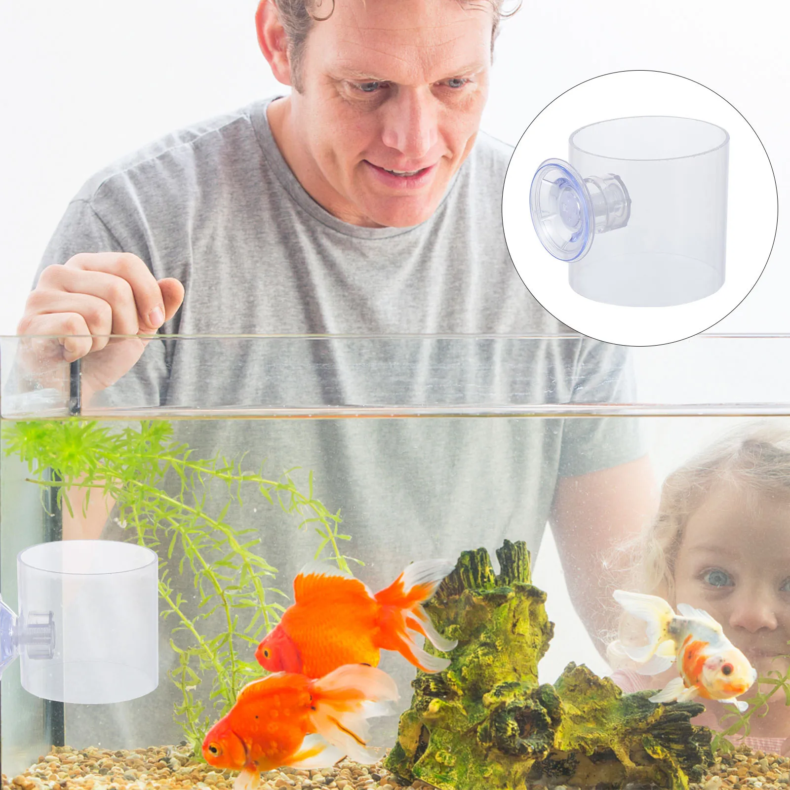 3Pcs Floating Fish Feeding Ring with Fixed Suction Cup Adjustable Connecting Rod for Slow Feed Water Quality