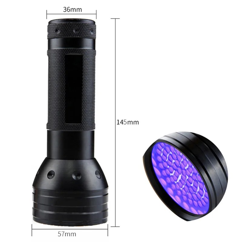 Lanterna uv 51led 9led luz uv 395-400nm bolso tocha jóias inspeção tocha ultravioleta mini lâmpada de luz com cuidado do animal de estimação prego