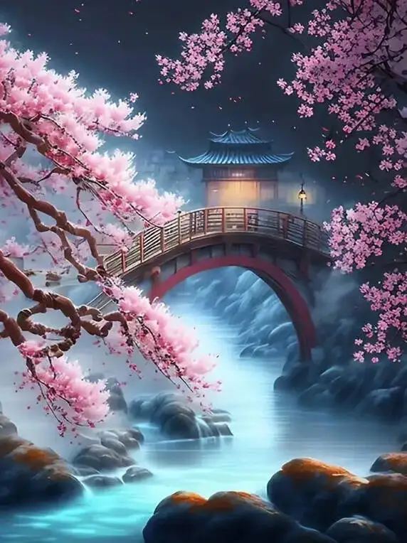 

Pavilion Cherry Blossoms Landscape 500/1000/1200/2000 PCS Jigsaw Puzzles Family Activity Games for Gameroom Bedroom Gifts