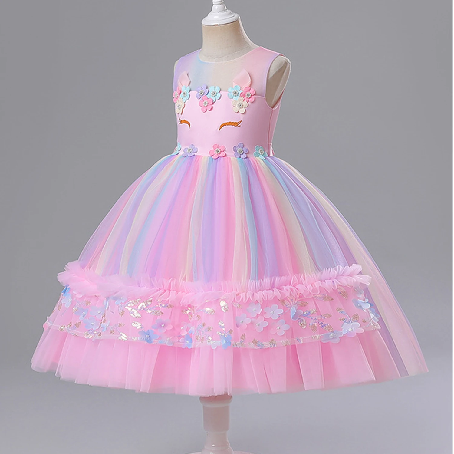 Robe d'Halloween Cosplay pour Petites Bol de 3 à 12 Ans, Tenue de ixd'Anniversaire Formelle, de Spectacle, de brev, de Vacances