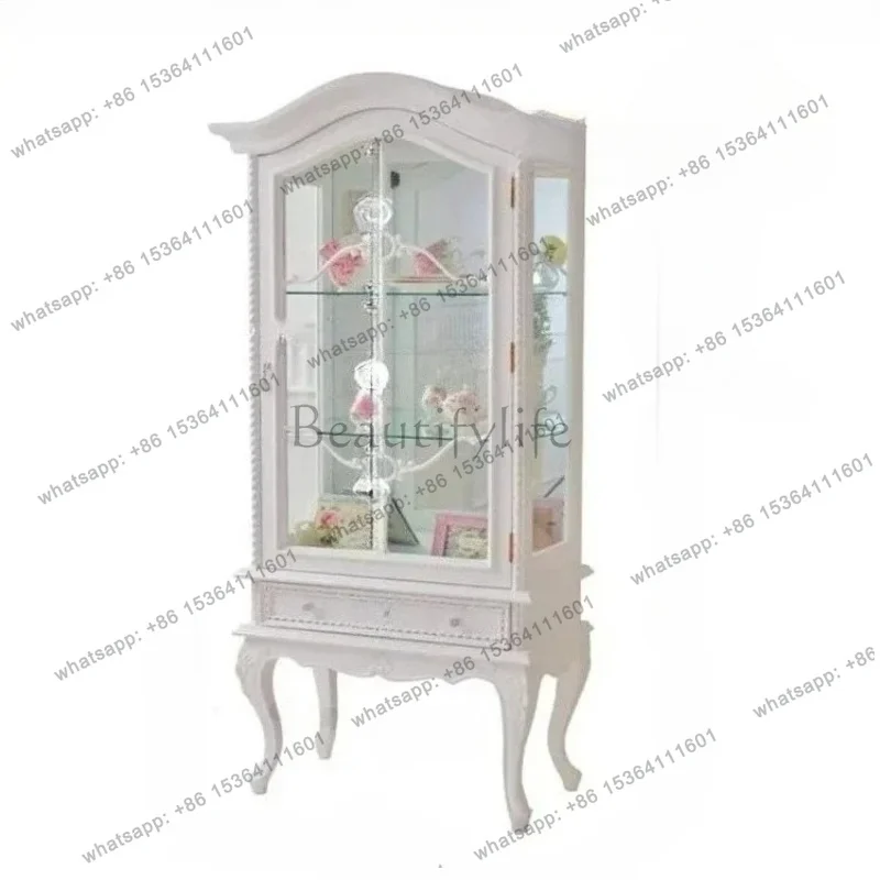 Solid Wood Display Cabinet, Glass Door, Dining Side Cabinet, Living Room Against The Wall, Figure Bag Display Cabinet