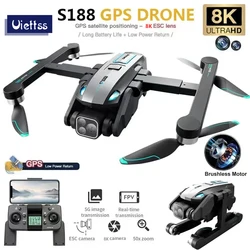 S188 GPS Drone 8K Professional Dual Camera 5G FPV Obstacle Avoidance Brushless Foldable Quadcopter RC Distance 2KM Dron Toys